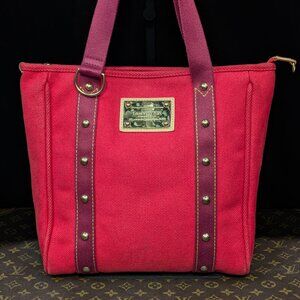LOUIS VUITTON Cabas Antigua MM Red Purple Tote